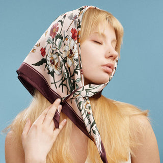 Vintage Botanical Floral Square Scarf
