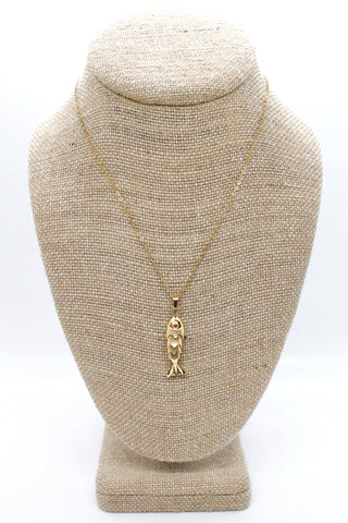 Articulated Gold Fish Necklace