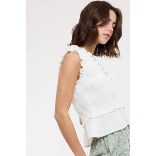 Smocked Ruffle Peplum Top