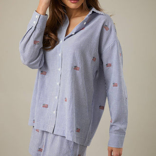 Americana Embroidered Button Down