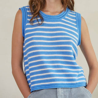 The Newport Striped Sleeveless Sweater