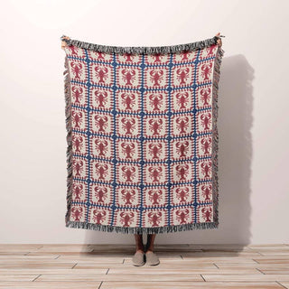 Lobster Granny Square Throw Blanket