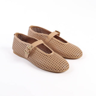 Perforated Leather Ballet Flats