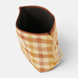 Gingham Jacquard Small Makeup Bag