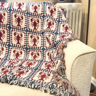Lobster Granny Square Throw Blanket