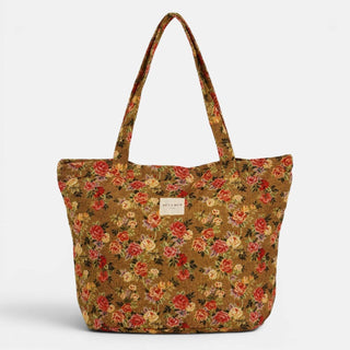 Floral Jacquard Large Zippered Bag