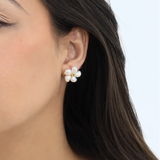 Freshwater Pearl Flower Studs
