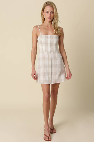 The Linen Gingham Mini Dress