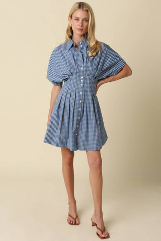 Alana Gingham Button-Front Dress