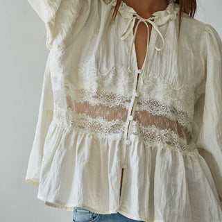 The Ivory Tide Peasant Blouse