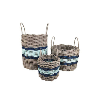 Tan & Seafoam Lobster Rope Basket