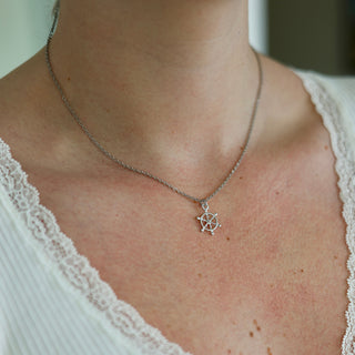 Mini Sailboat Wheel Charm Necklace