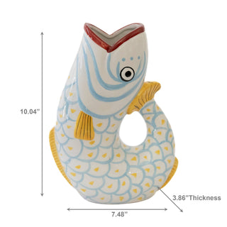 Patterned Ceramic Fish Pitcher