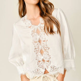 The Ivory Linen Blouse