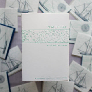 Nautical Letterpress Library Note Card Set