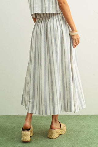 The Newport Linen Striped Skirt
