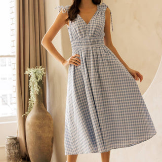The Newport Gingham Midi Dress
