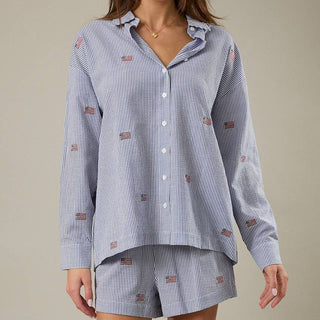 Americana Embroidered Button Down