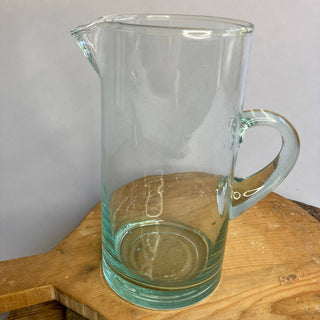 Handcrafted Recycled Glass Pitcher