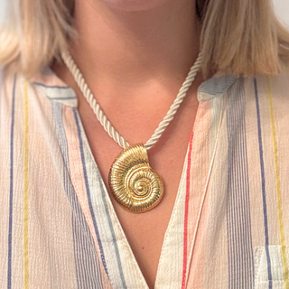 Golden Nautilus Rope Necklace