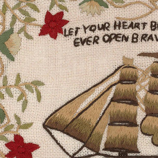 "Let Your Heart Be Like The Sea" Needlepoint Vintage Framed Print