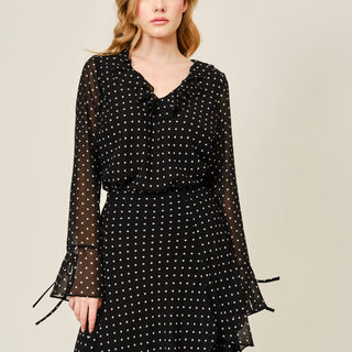 Polka Dot Ruffle Blouse