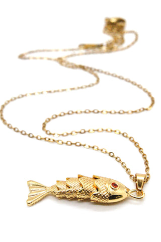 Articulated Gold Fish Necklace