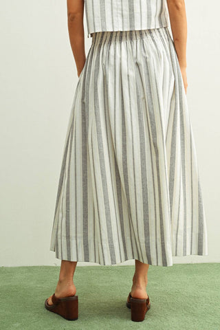 The Newport Linen Striped Skirt