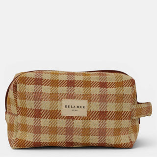 Gingham Jacquard Squared Makeup Bag