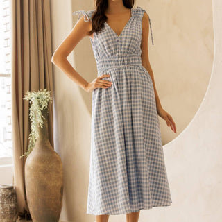 The Newport Gingham Midi Dress