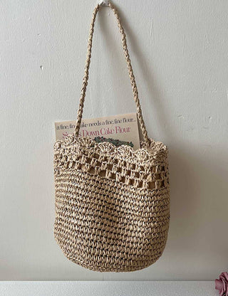 French Style Woven Bucket Bag