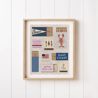 Vintage Coastal Matchbook Canvas Art Print