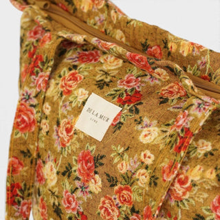 Floral Jacquard Large Zippered Bag
