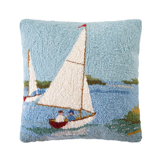 Afternoon Sail Wool Hook Pillow