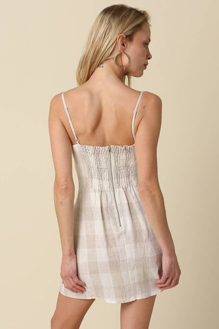 The Linen Gingham Mini Dress