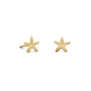 Gold Plated Sterling Silver Starfish Studs