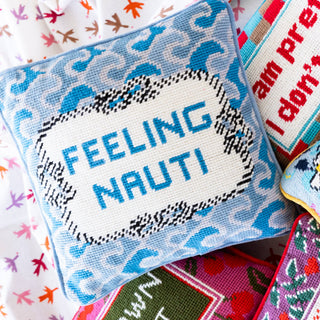 Nauti Needlepoint Pillow