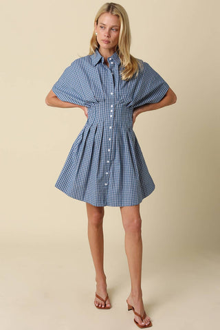 Alana Gingham Button-Front Dress