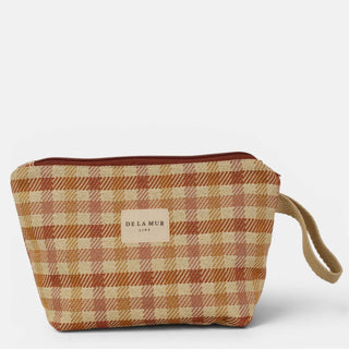 Gingham Jacquard Large Makeup Bag