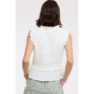 Smocked Ruffle Peplum Top