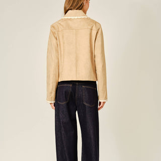 Lace Collar Suede Jacket