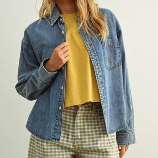 Washed Denim Button-Down