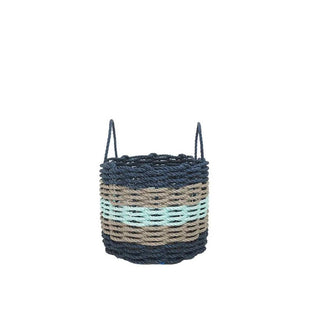 Navy & Seafoam Lobster Rope Storage Basket