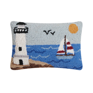 Lighthouse Wool Hook Pillow
