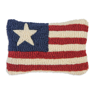 Star & Stripes Hand Hooked Pillow