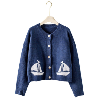 Iconic Sailboat Knit Cardigan