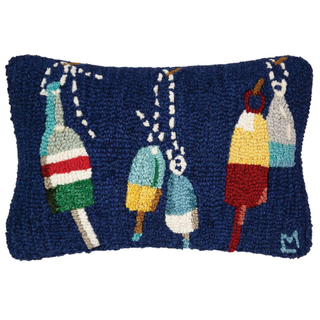 Boat Buoys Wool Hooked Pillow