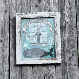 Framed "God Loves a Sailor" Giclee Art Print