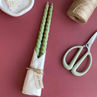 Beeswax Twisted Taper Candle Set