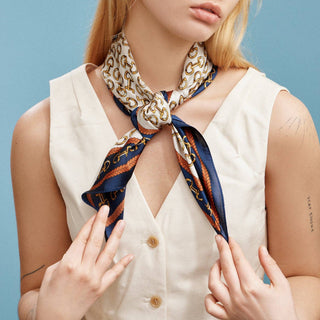 Classic Chain Print Square Scarf